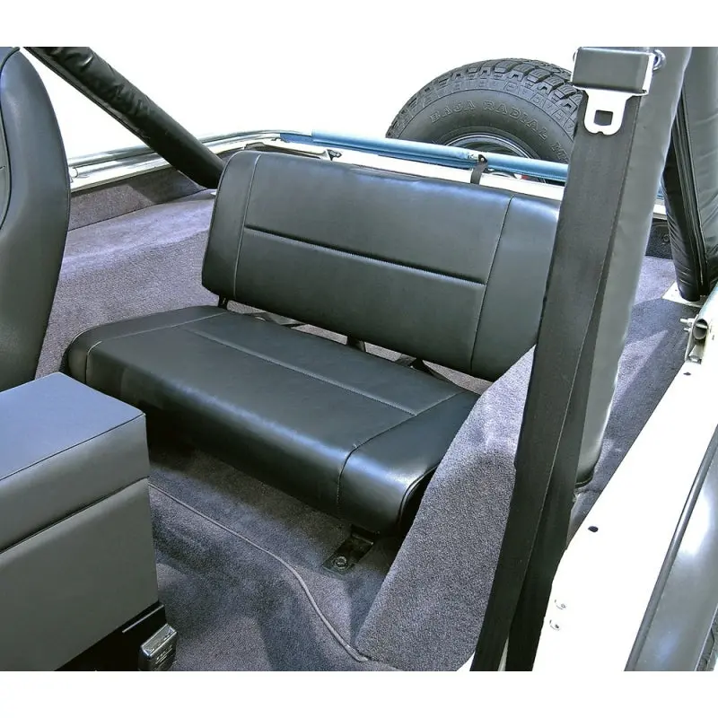 Rugged Ridge Fixed Rear Seat Black 55-95 Jeep Cj / Jeep Wrangler 1