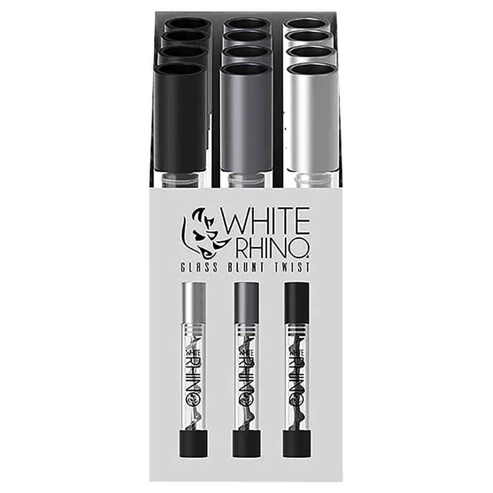 White Rhino Glass Blunt - 3.75" / Assorted Colors 12Ct 1