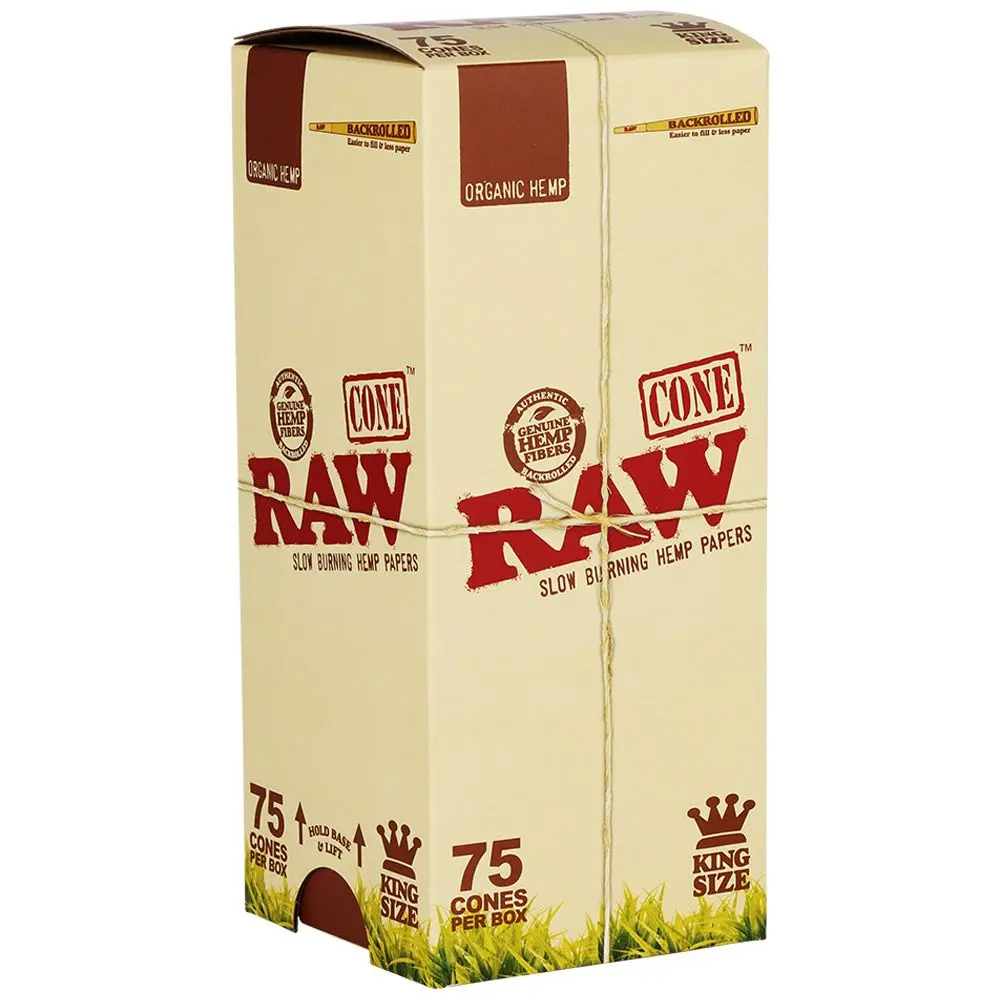 Raw Backrolled Organic Hemp Cones | King Size | 75Ct 1