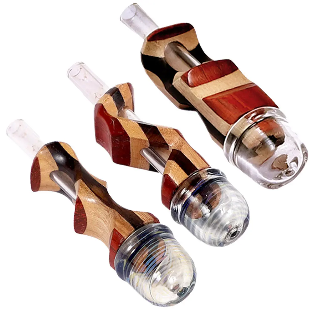 Mixed Wood 'N' Glass Hybrid Pipe | Styles Vary 1