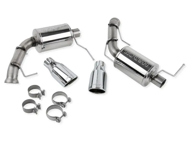 Roush 2011-2014 Ford Mustang V6 Enhanced Sound Dual Axle-Back W/ Round Tips 1