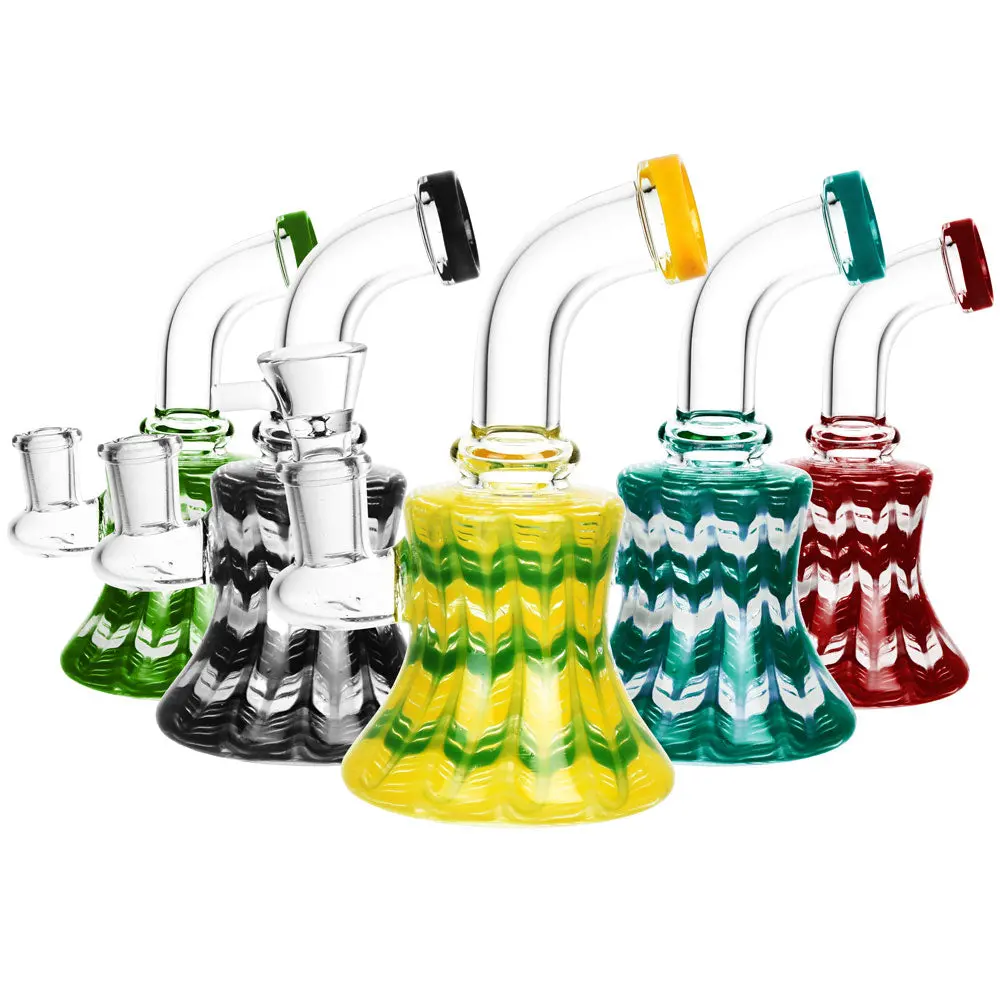 Tie-Dye Effect Mini Water Pipe - 5.5" / 14Mm F / Colors Vary 1