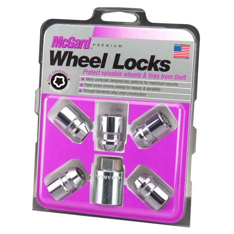 Mcgard Wheel Lock Nut Set - 5Pk. (Cone Seat) M12x1.5 / 13/16 Hex / 1.28In. Length - Chrome 1