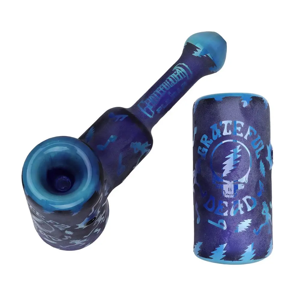 Grateful Dead X Pulsar Ethereal Music Etched Glass Hammer Bubbler - 5" 2
