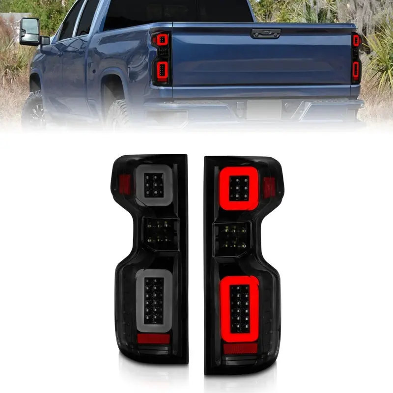 Anzo 19-21 Chevy Silverado Work Truckfull Led Tailights Black Housing Smoke Lens G2 (W/C Light Bars) 1