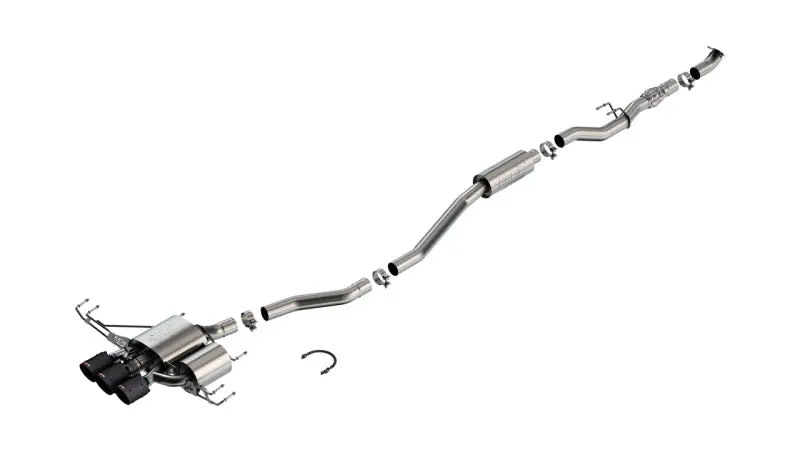 Borla 2023 Honda Civic Type R Mt Atak Catback Exhaust W/ 4In Black Anodized Carbon Fiber Tips 1