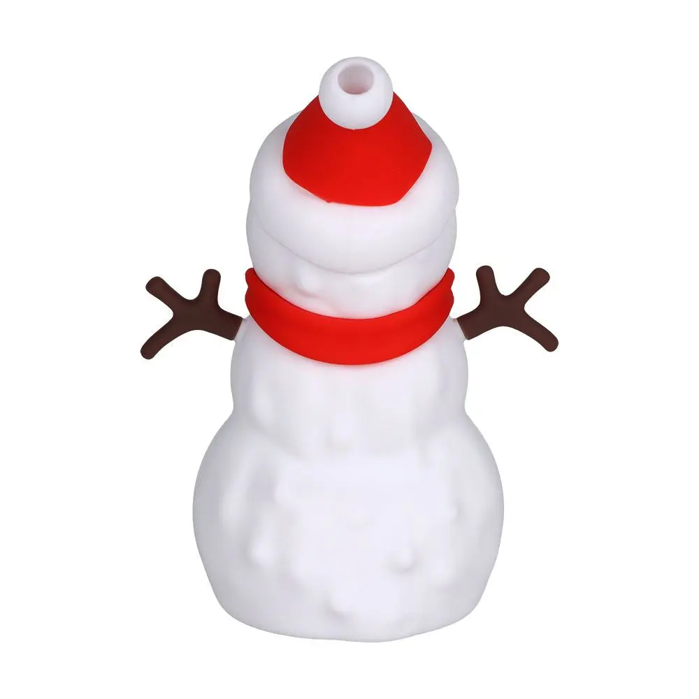 Snappy Snowman Silicone Water Pipe W Glass Bowl - 5.25" / 14Mm F 2
