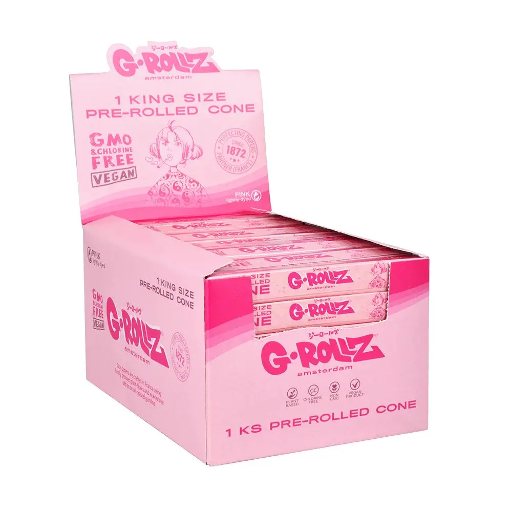 G-Rollz Lightly Dyed Pink Pre-Rolled Cones - King Size 72Ct 1