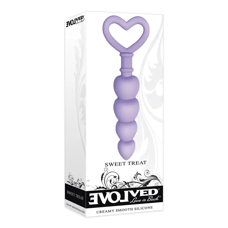 Evolved Sweet Treat Heart-Shaped Beaded Silicone Anal Plug Light Purple 1