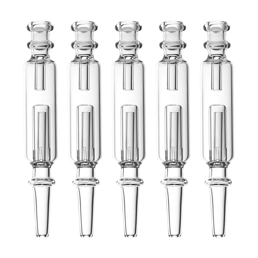 Clear Perc Bubbler Glass Dab Straw - 5.5" 5Ct 1