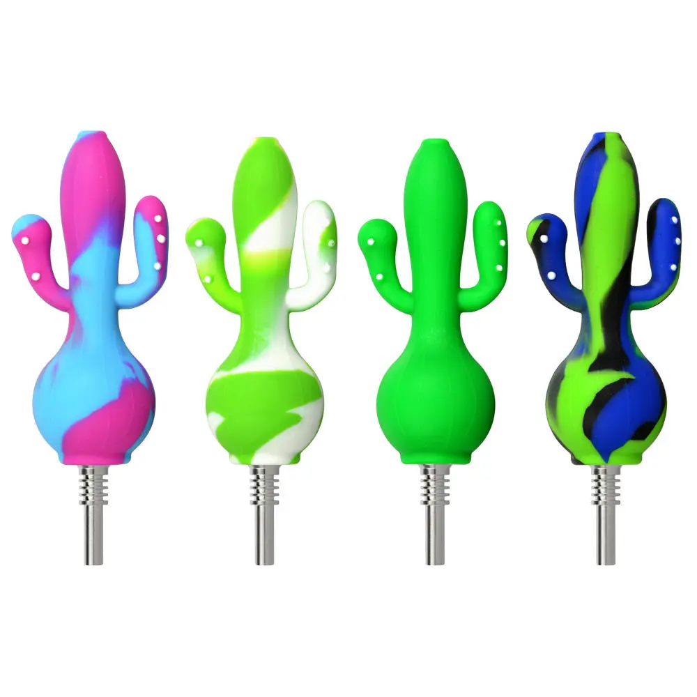 Cactus Silicone Dab Straw - 5.8" / Colors Vary 1