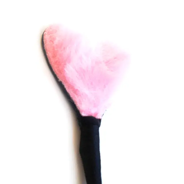 Fluffy Heart Crop (Leather/Pink) 1