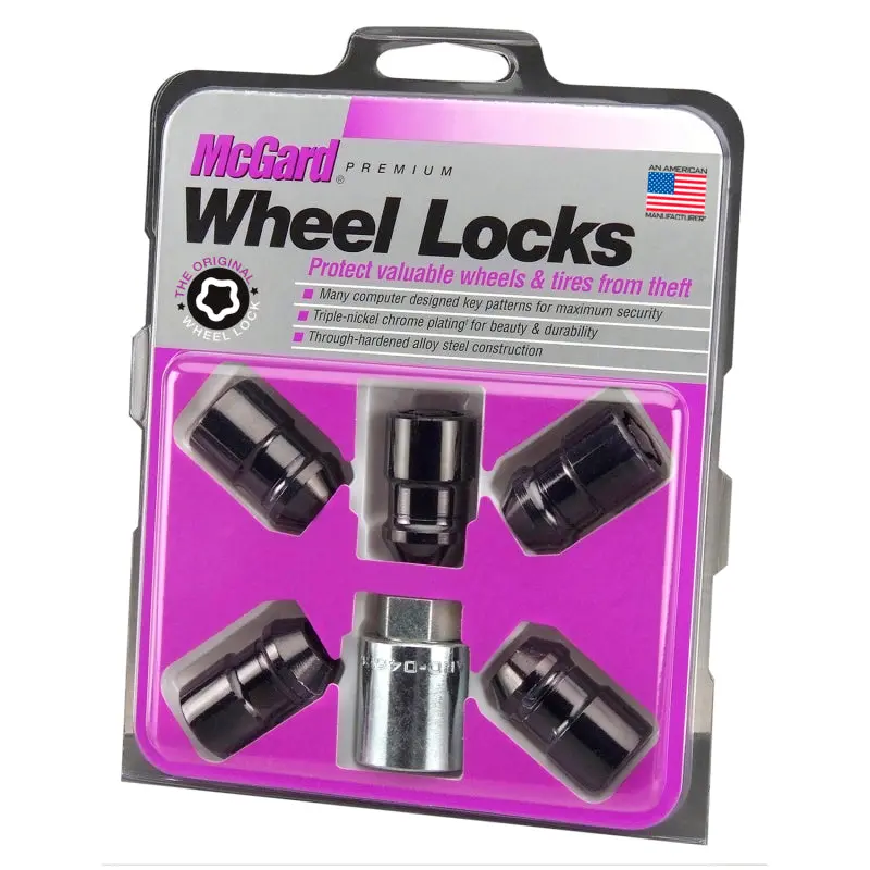 Mcgard Wheel Lock Nut Set - 5Pk. (Cone Seat) M12x1.5 / 3/4 Hex / 1.46In. Length - Black 1
