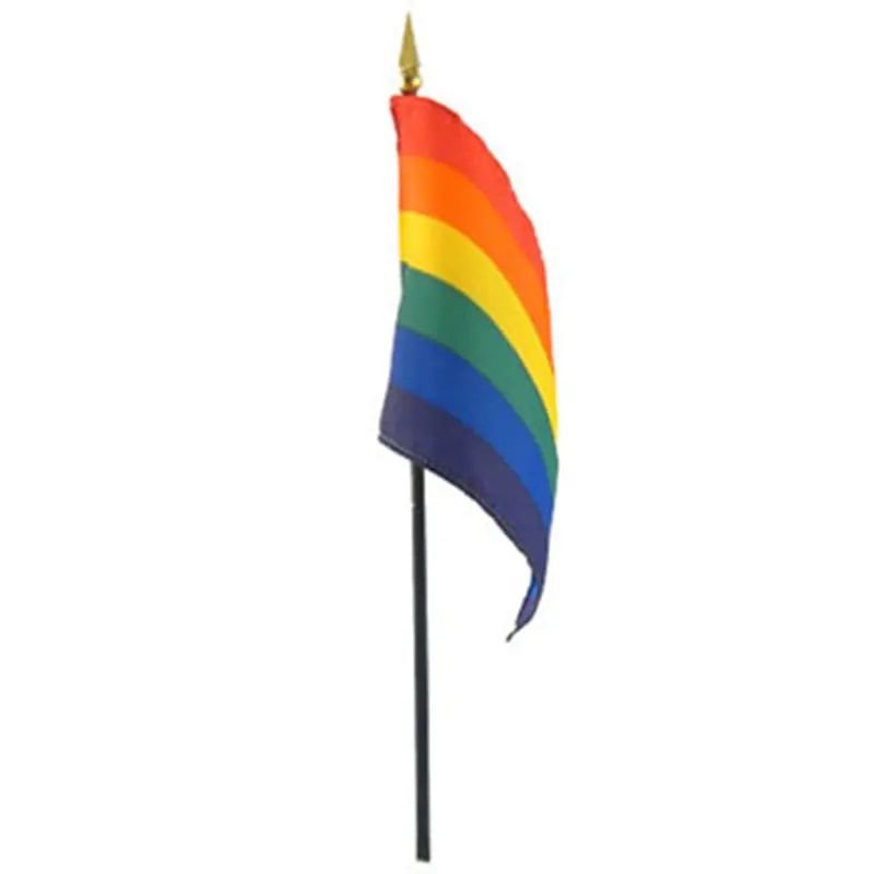 Gaysentials Rainbow Stick Flag 4In X 6In 1