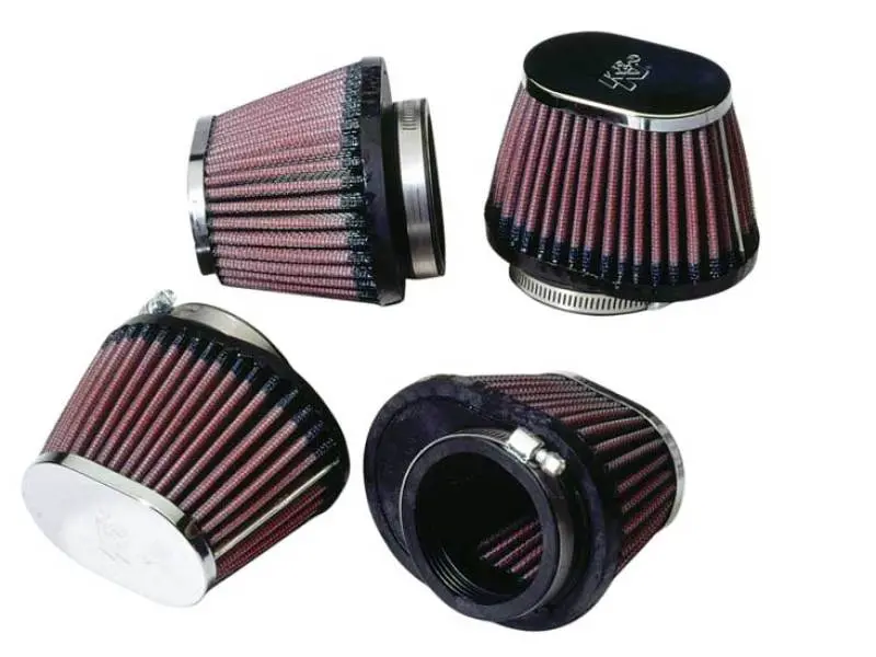 K&N Universal Chrome Oval Tapered Filter 2.125Inflgid X 4Inbol X 3Inbow X 3Intol X 2Intow X 2.75Inh 1