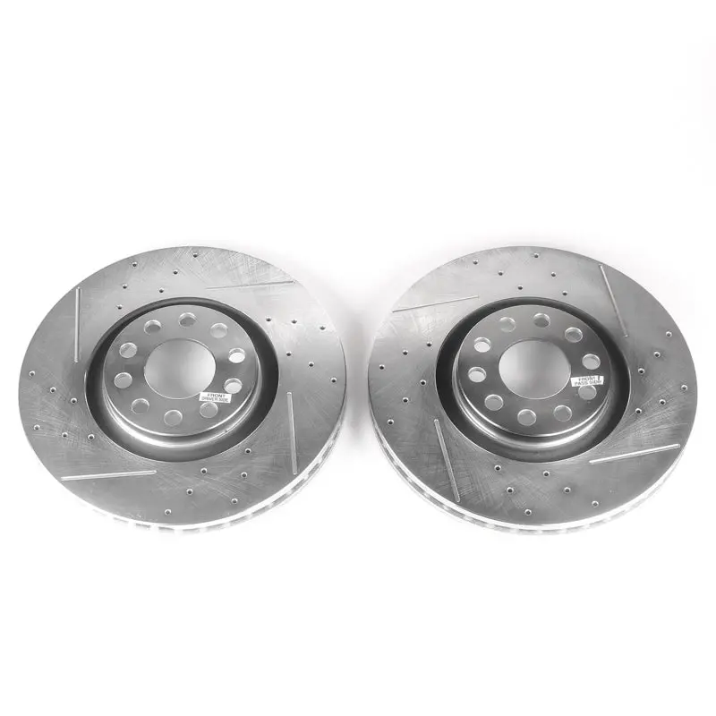 Power Stop 06-09 Audi A4 Front Evolution Drilled & Slotted Rotors - Pair 1