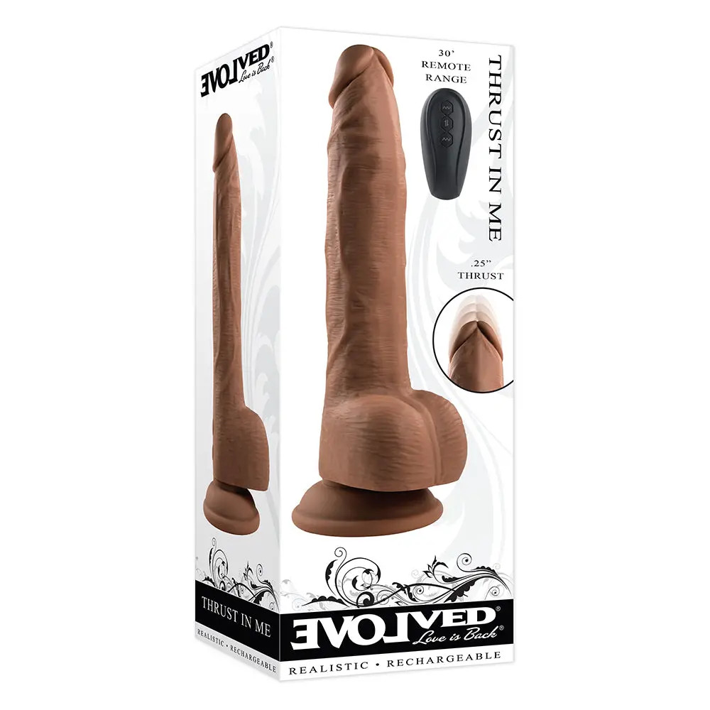 Evolved Thrust In Me Thrusting Vibrating 9.25 In. Dildo Dark 1