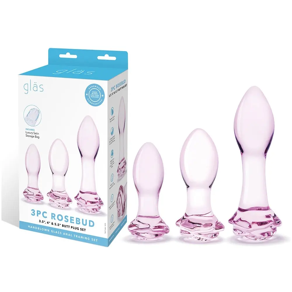 Glas Rosebud 3-Piece Glass Anal Plug Set 1