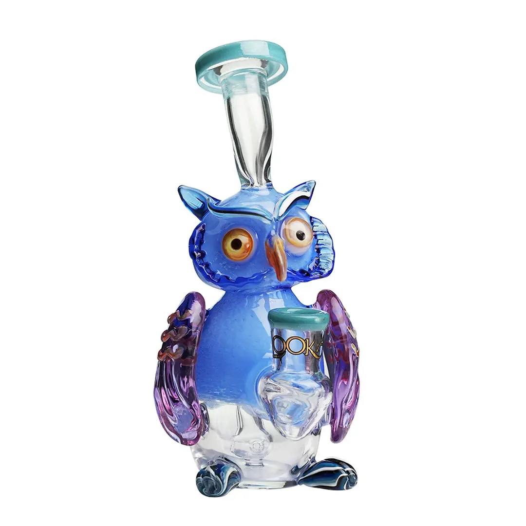 Lookah Glass 9" Mini Nerdy Owl Water Pipe 4