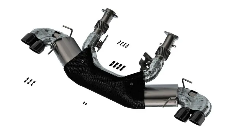 Borla 20-23 Chevy Corvette 6.2L V8 At W/O Npp 3In Atak Catback Exhaust - Black Chrome Tips 1