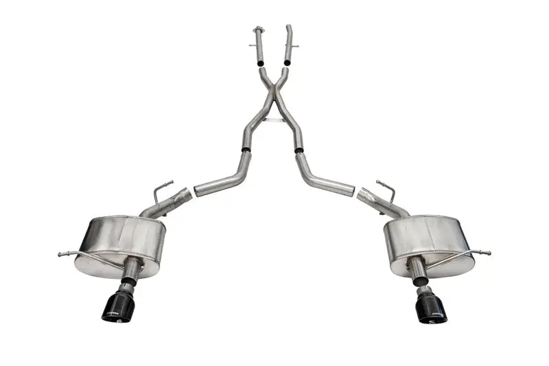 Corsa 2011-2024 Dodge Durango Xtreme 2.5In Cat-Back Dual Rear Exit W/ Single 4.5In Black Pvd Tips 1