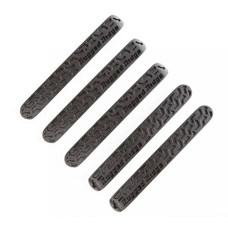 Rugged Ridge Elite Dr Hndle Inserts Black Tread 4Dr 07-18 Jeep Wrangler Jk 1