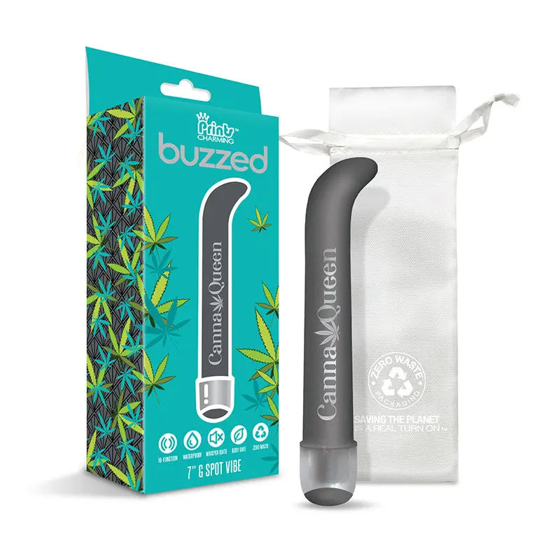 Prints Charming Buzzed 7" G-Spot Vibe - Canna Queen - Gray 1