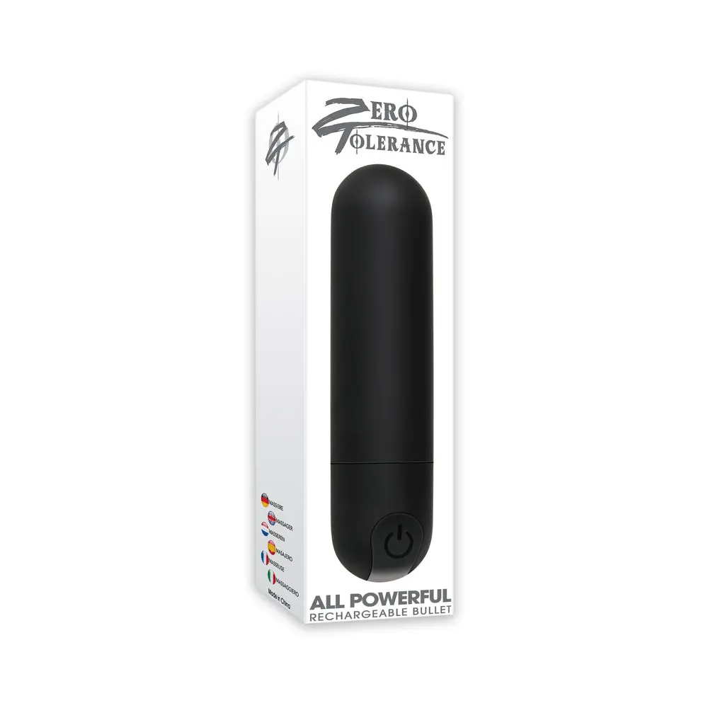 Zero Tolerance All Powerful Rechargeable Bullet Vibrator Black 1