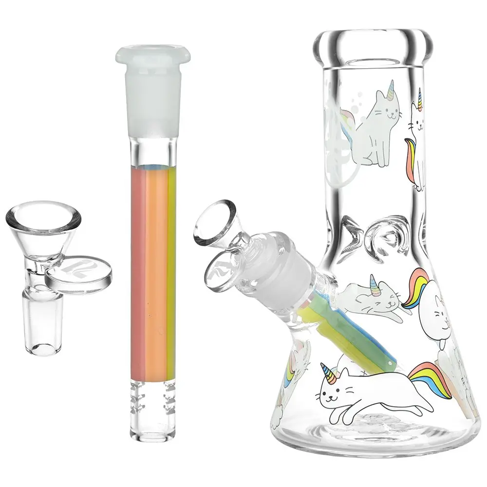 Pulsar Caticorns Design Glass Beaker Water Pipe - 8" / 14Mm F 2