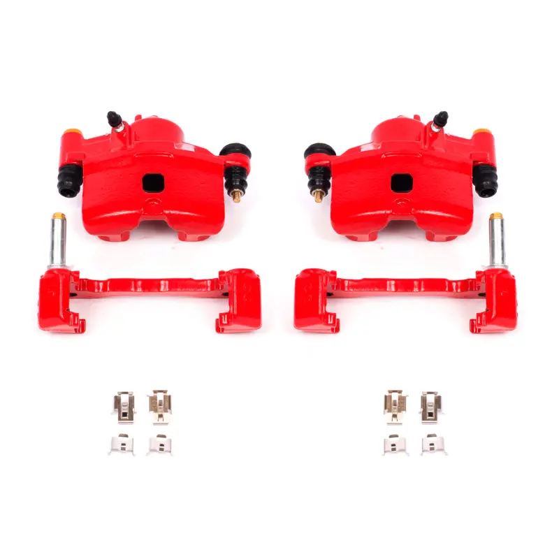 Power Stop 90-00 Honda Civic Front Red Calipers W/Brackets - Pair 1