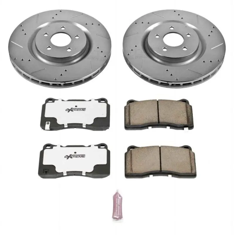 Power Stop 07-14 Ford Mustang Front Z26 Street Warrior Brake Kit 1