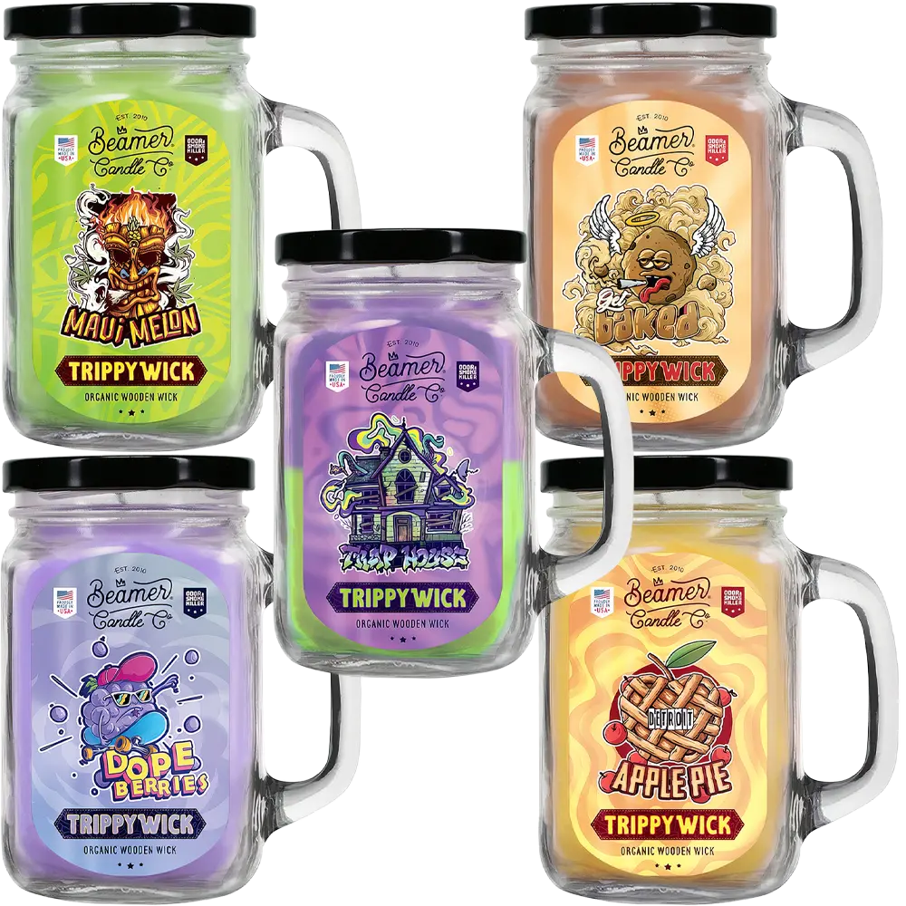Beamer Candle Co. Trippy Wick Collection Mason Jar Candle | 12Oz 1