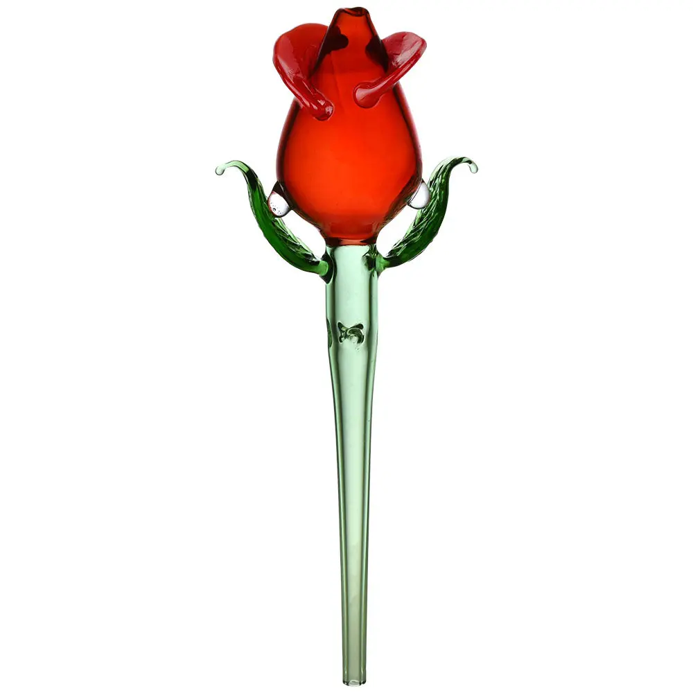 Valentine Rose Glass Dab Straw - 6" 1