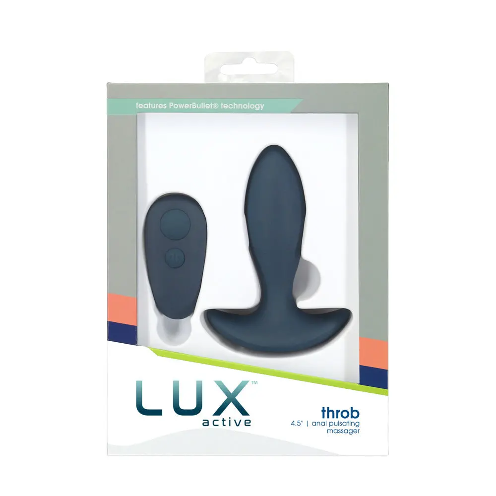 Lux Active Throb 4.5 In. Anal Pulsating Silicone Massager Black 1
