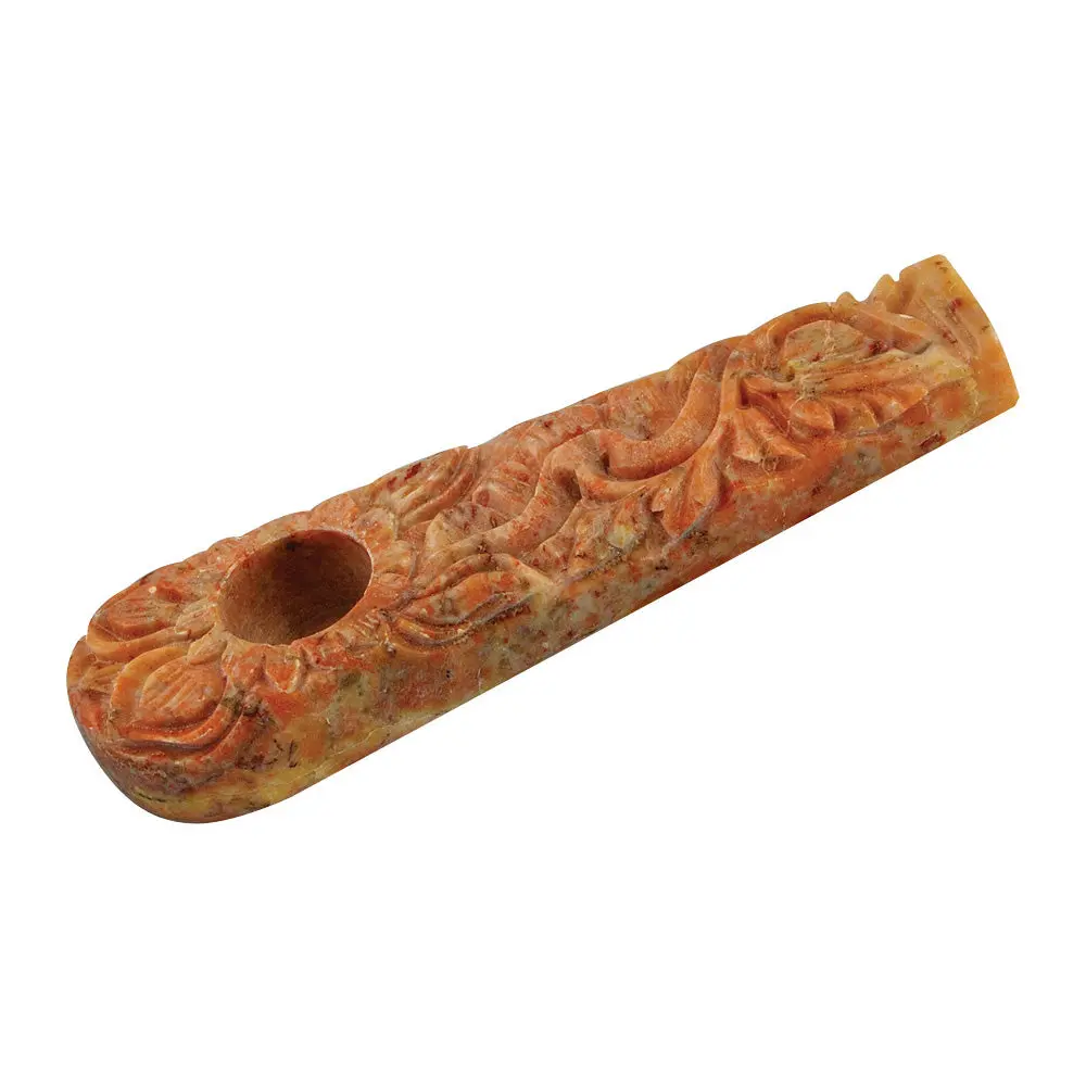 Marble Stone Pipe W/ Flower Design 1