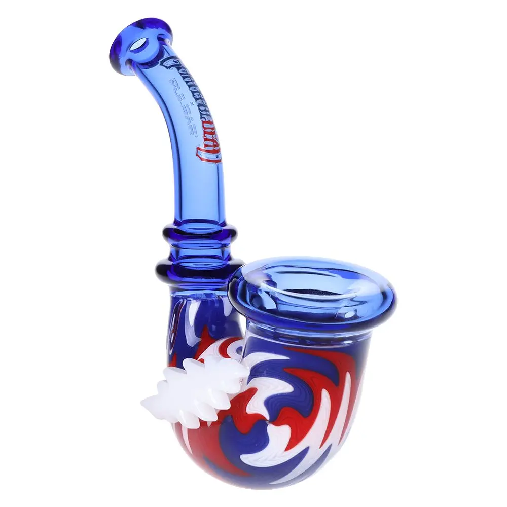 Grateful Dead X Pulsar Bolt Handle Wig Wag Glass Sherlock Pipe - 5" 1