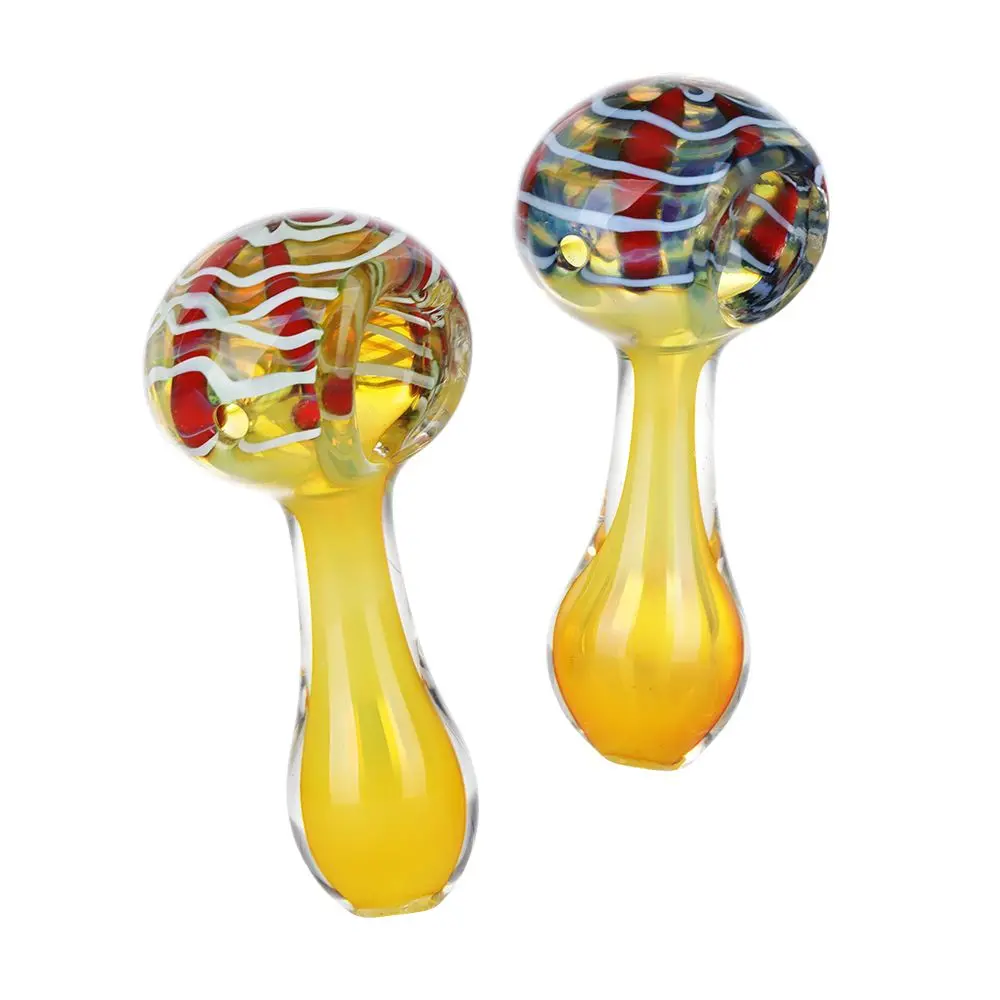 Golden Hour Glass Spoon Pipe - 3" 1