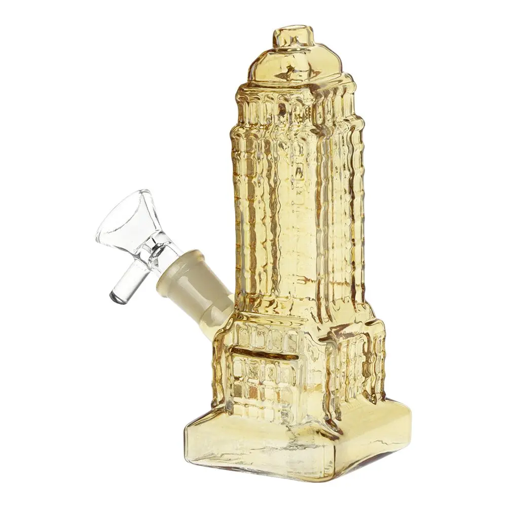 Empire State Of Mind Glass Water Pipe - 6" / 14Mm F / Colors Vary 2