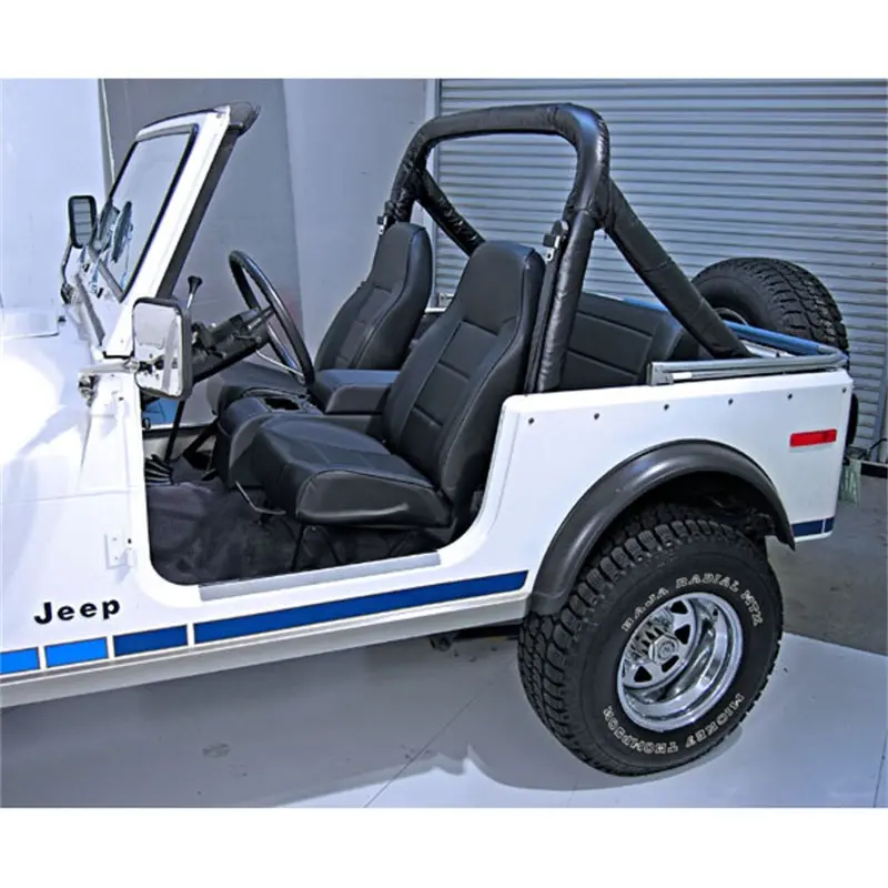 Rugged Ridge High-Back Front Seat Non-Recline Black Denim 76-02 Cj& 1