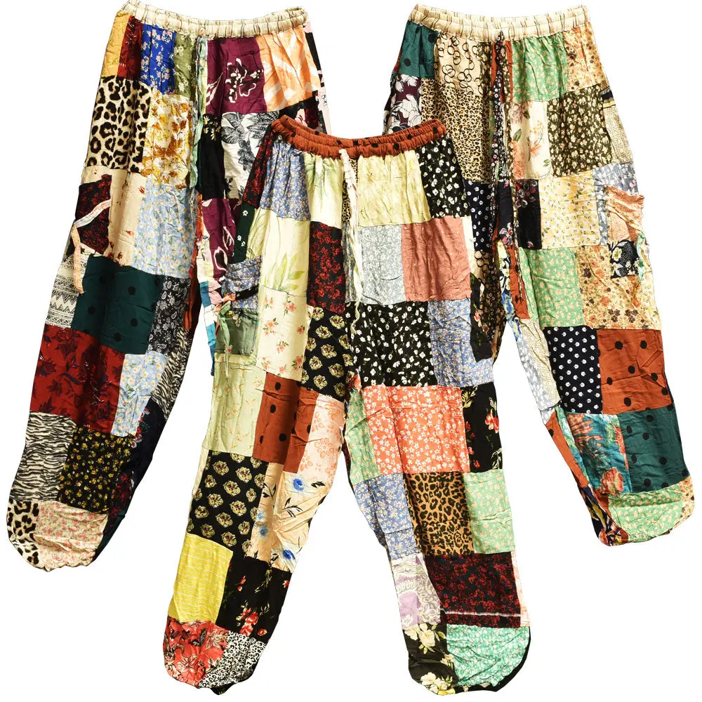 Colorful Patchwork Harem Pants - 36"/Colors Vary 1