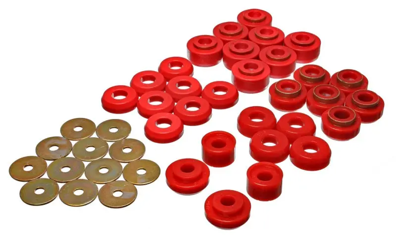Energy Suspension Chevrolet 4 Door Red Body Mounts (Recommended For Police/Taxi/Race) 1