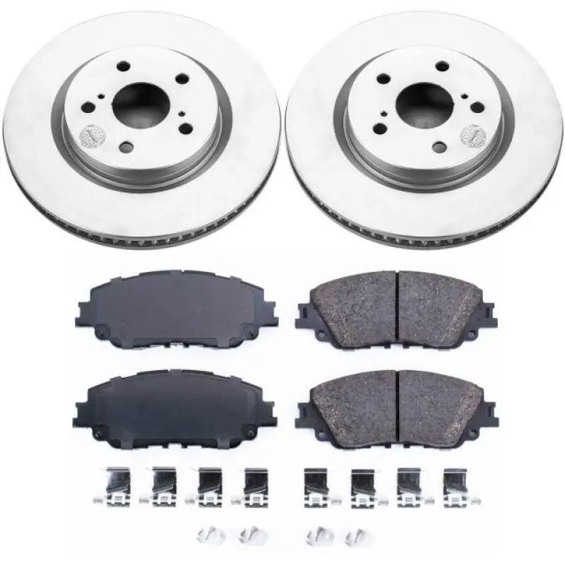 Power Stop 2019 Toyota Avalon Front Z17 Evolution Geomet Coated Brake Kit 1