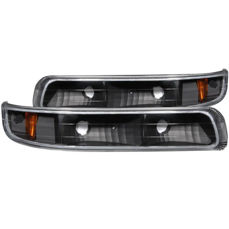 Anzo 1999-2002 Chevrolet Silverado 1500 Euro Parking Lights Black W/ Amber Reflector 1