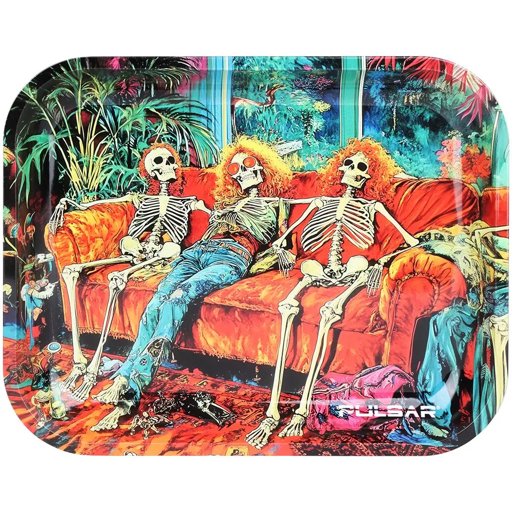 Pulsar Design Series Large Metal Rolling Tray - In Da Couch / 13"X11" 1