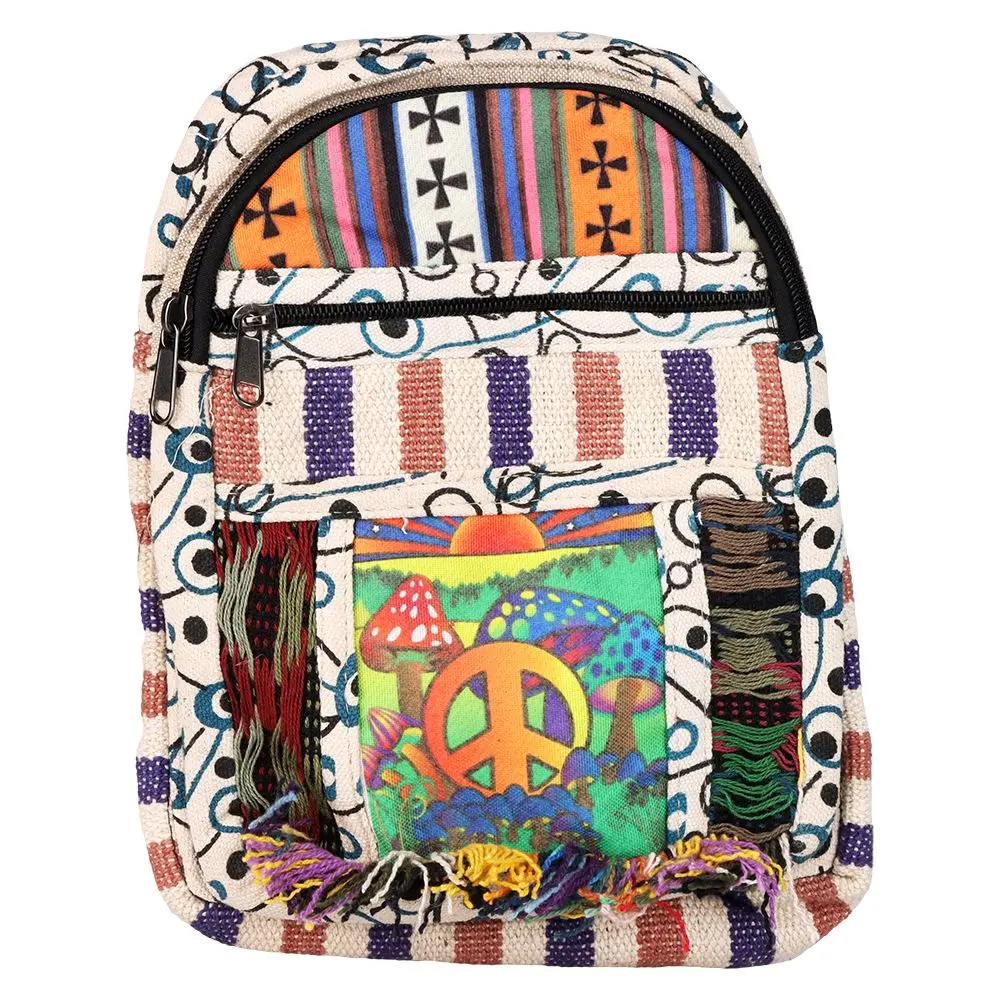 Threadheads Peaceful Shroom Patchwork Crossbody Bag - 10"X8" 1