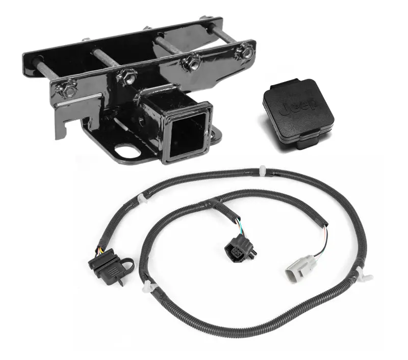 Rugged Ridge Receiver Hitch Kit Jeep Logo 07-18 Jeep Wrangler 1