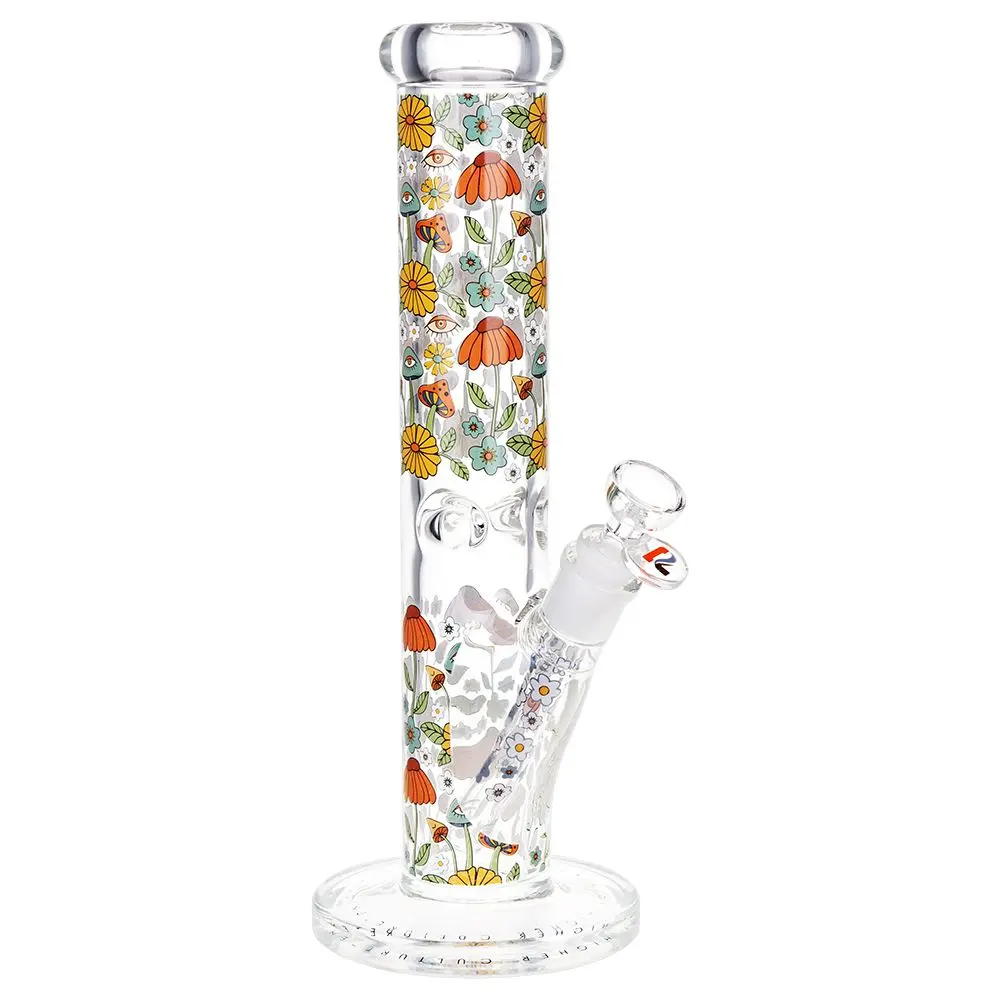 Pulsar Design Series Straight Tube Glass Water Pipe - Flower Vision / 12" / 14Mm F 1