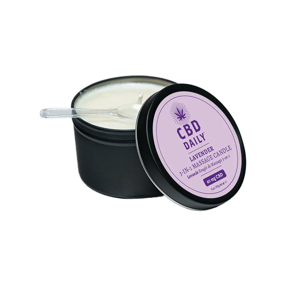 Cbd Daily Massage Oil Candle - Lavender 6 Oz. 1