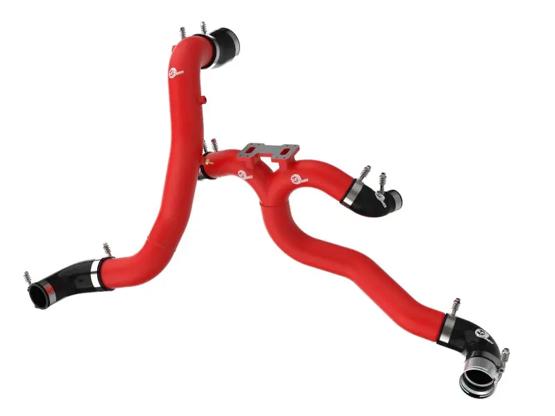 Afe 18-21 Kia Stinger V6-3.3L Bladerunner Alum Hot/Cold Charge Pipe Kit Red 1