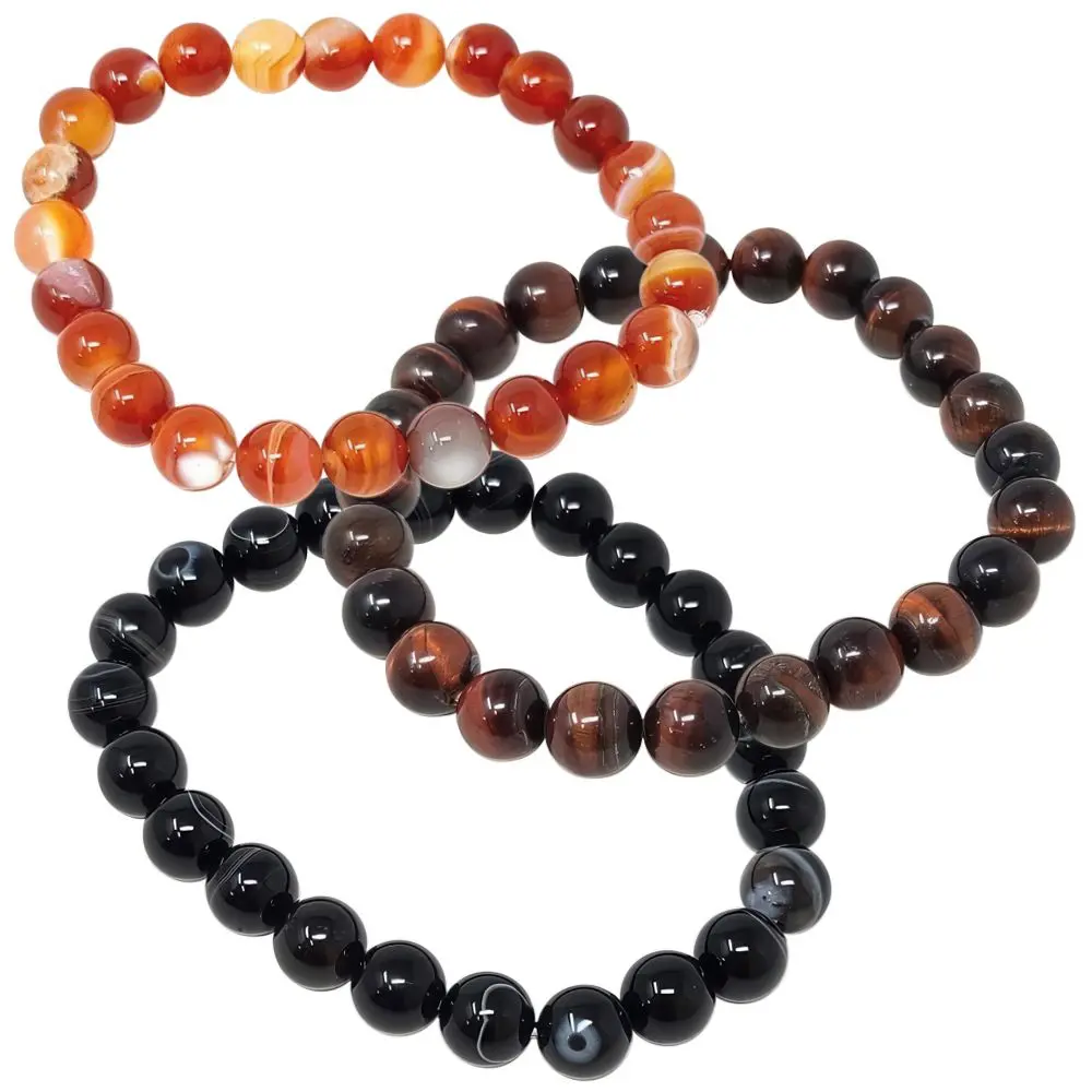 Semi-Precious Gemstone Beaded Elastic Bracelet 1